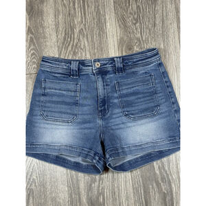 KanCan for Maurices Jean Shorts sz 28 Stretch Denim Mid Rise Patch Pockets